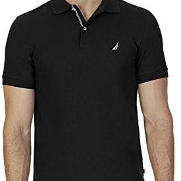 Nautica Other - Nautica Mens Black White Logo Short Sleeve Classic Fit Polo Size Medium